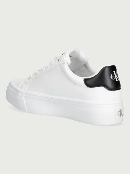 Calvin Klein VULC FLATFORM LACEUP LOW LTH sportcipő női bőr fehér