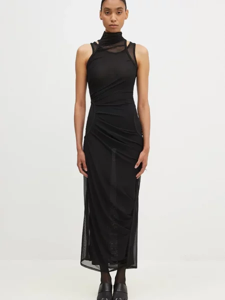 Obleka Coperni Mesh Dress črna