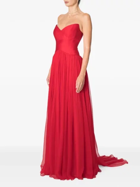 Rochie maxi M.marquise de mătase roșu