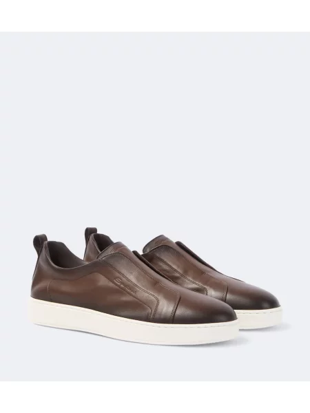 Chiloți Santoni din piele slip-on maro