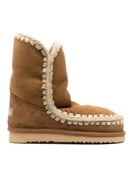Buty do kostki Mou wełniane brązowe