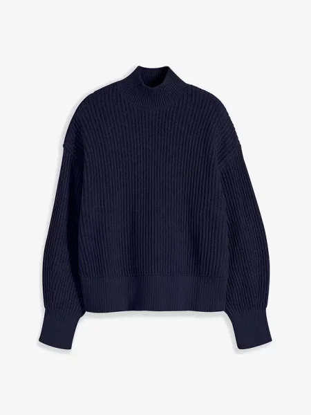Sweter oversize z czystej bawełny niebieski