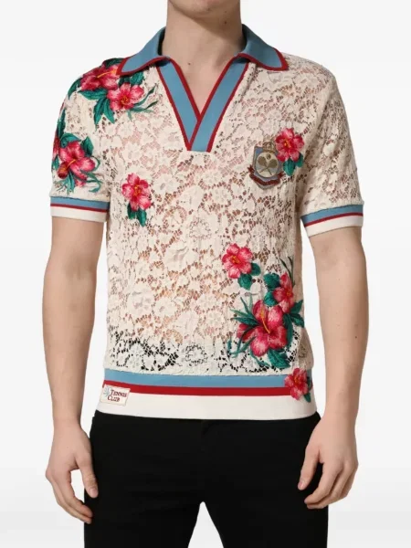 Φλοράλ μπλούζα Dolce & Gabbana με δαντέλα