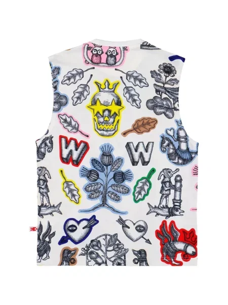 Ujjatlan ing Walter Van Beirendonck nyomtatás fehér