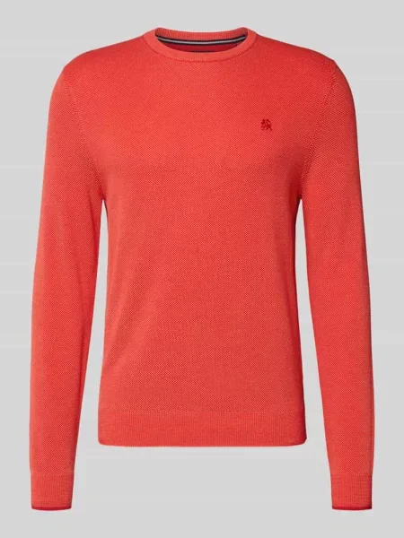 Sweter z dzianiny z wyhaftowanym logo Lerros