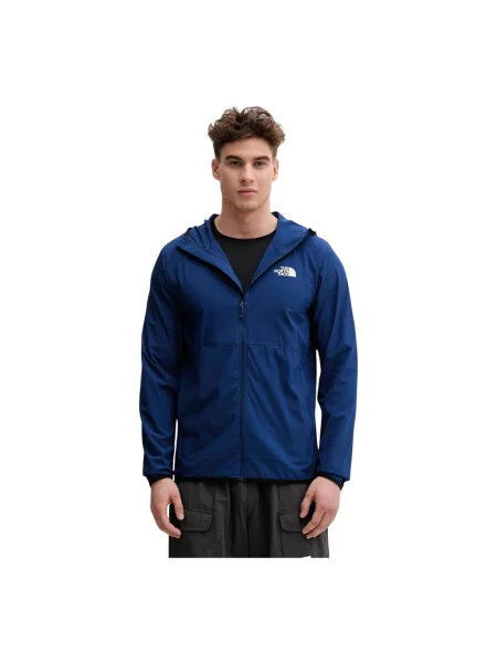 Kurtka The North Face z kapturem niebieska