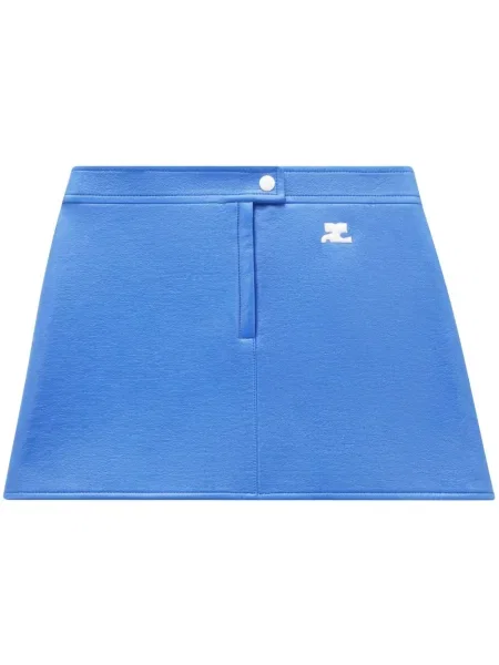 Mała mały spódnica mini Courreges w kształcie litery A niebieska