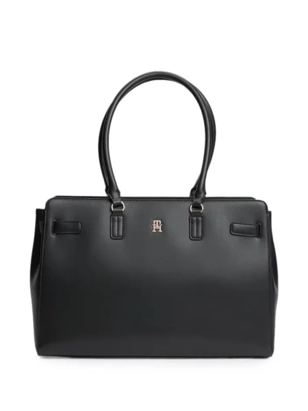 Geantă shopper Tommy Hilfiger cu autograf negru