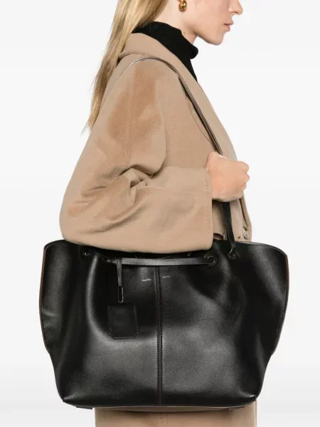 Geantă shopper Max Mara din piele negru