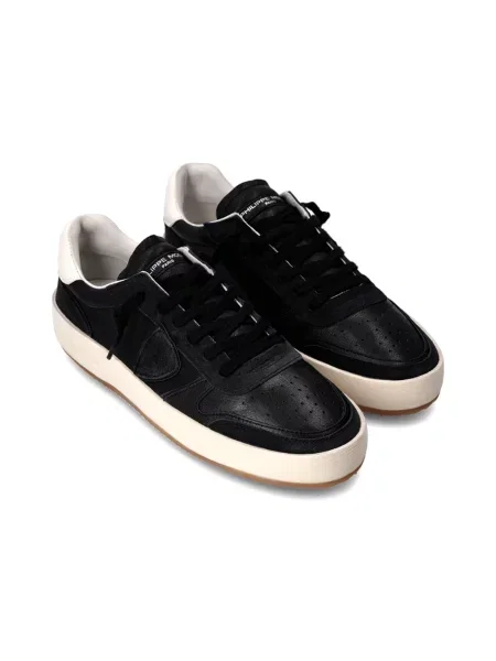 Sneakersy Philippe Model do tenisa zamszowe retro czarne
