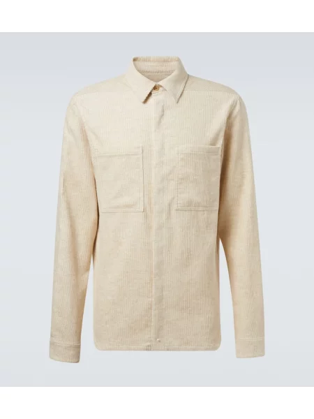 Srajca Rick Owens iz rebrastega žameta bež