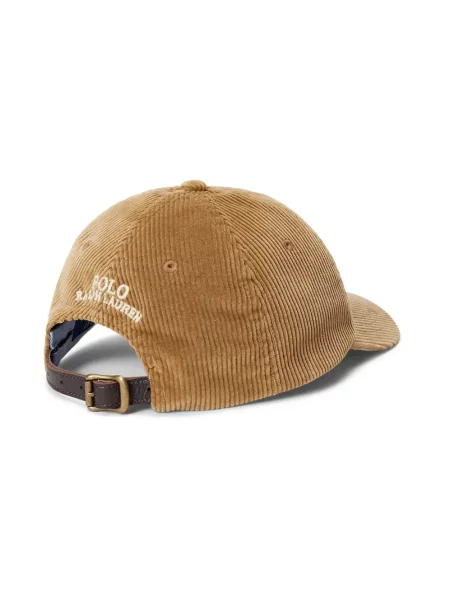 Polo Ralph Lauren czapka z daszkiem sztruksowa brązowa