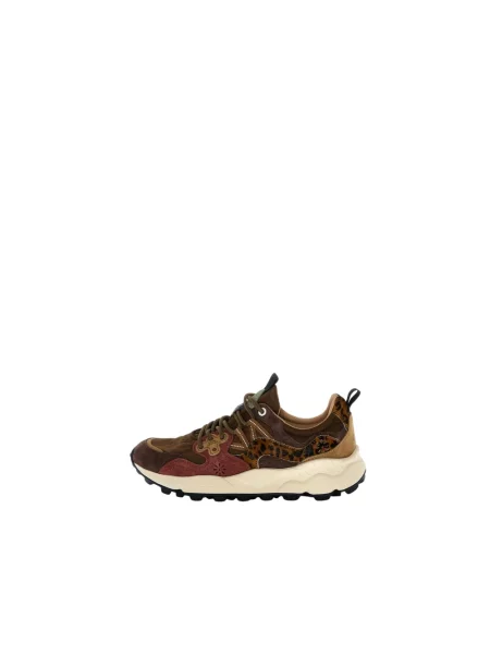 Sneakersy Flower Mountain w kwiatki brązowe