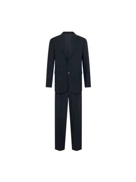 Garnitur Brooks Brothers wełniany w paski niebieski