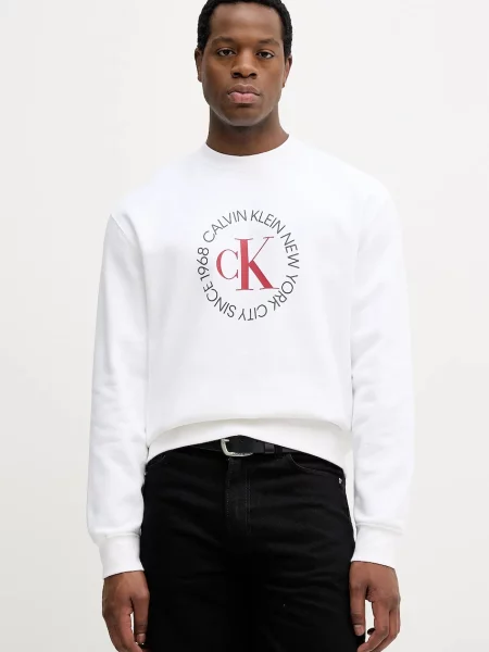 Geacă de blugi Calvin Klein Jeans alb