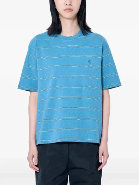 Tricou Jil Sander cu broderie albastru