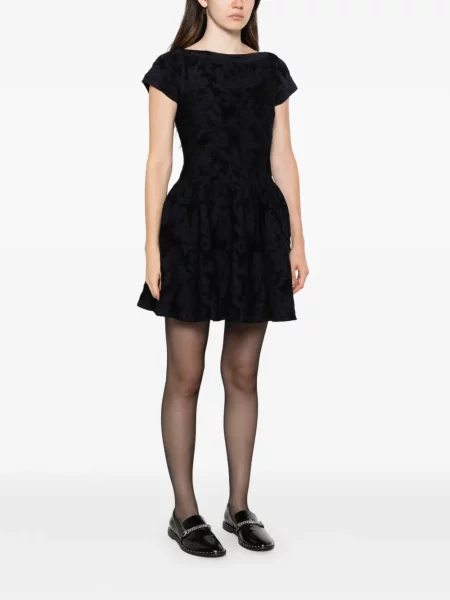 Rochie mini Sandro cu model floral evazată albastru