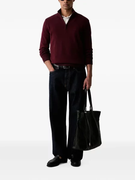 Пуловер Emporio Armani бродиран червено