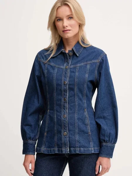 Дънково яке Pepe Jeans преходен модел синьо