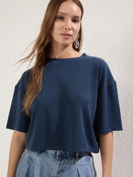 Trendyol Tricou bleumarin