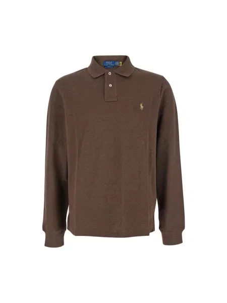 Koszulka polo Polo Ralph Lauren z siateczką brązowa