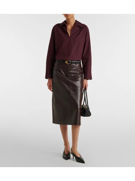 Fustă din piele 's Max Mara maro