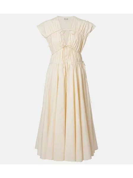 Rochie midi Tove până la genunchi de costum alb