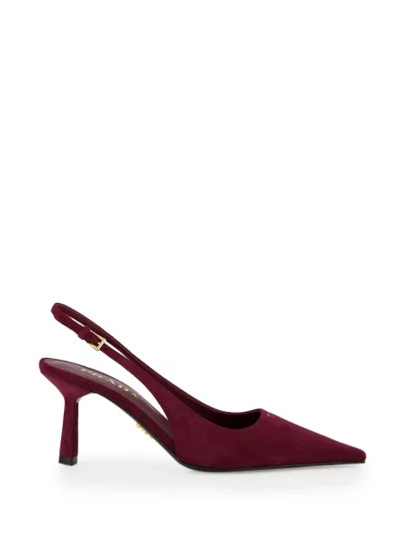 Pantofi cu toc Prada slingback roșu