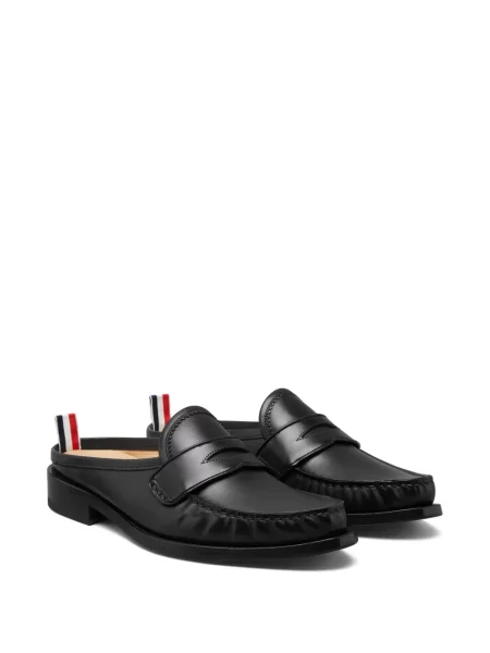 Papuci tip mules Thom Browne din piele negru