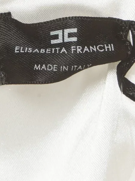 Ολόσωμη φόρμα Elisabetta Franchi με λαιμόκοψη v γραβάτες λευκό