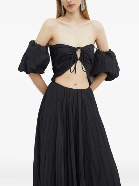 Rochie maxi Luisa Spagnoli plisată de costum negru