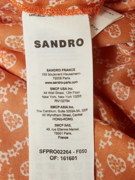 Μίνι φόρεμα Sandro πορτοκαλί
