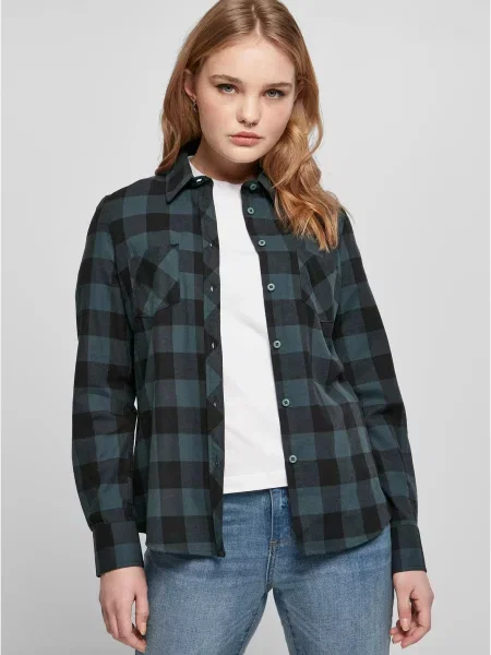 Kockovaná košeľa Urban Classics čierna