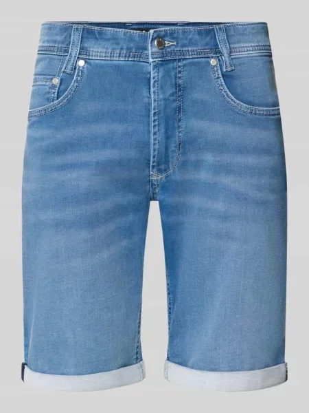Bermudy w tkaninie stylizowanej na denim z wpuszczanymi Mac
