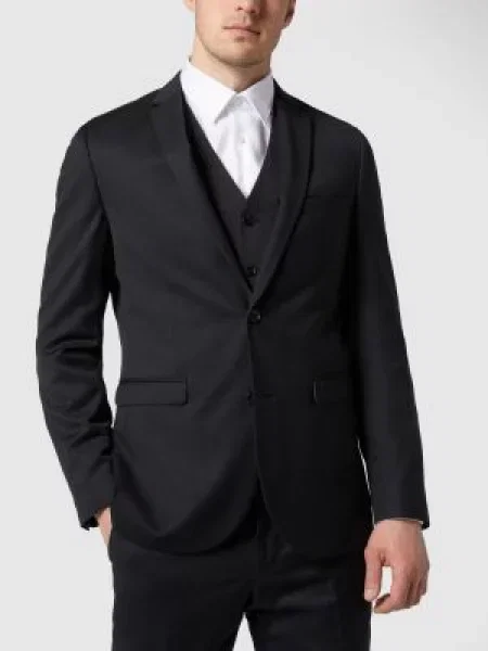 Marynarka zapinana na 2 o kroju slim fit z dodatkiem streczu model ‘George’ Matinique czarna