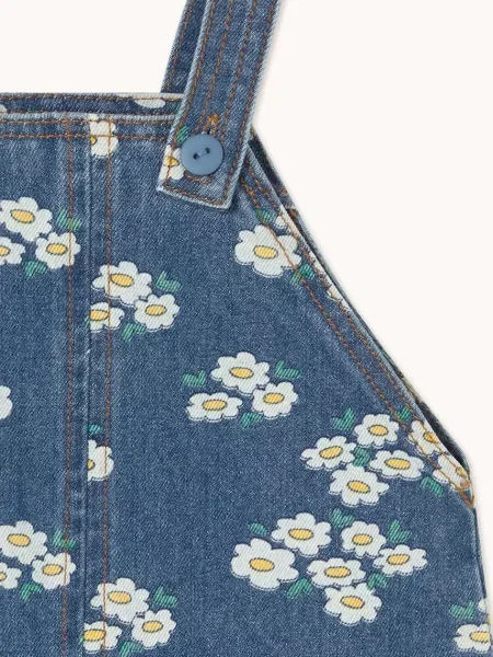 Tinycottons Джинсовий комбінезон для немовлят BLOSSOMS DENIM SHORT DUNGAREE