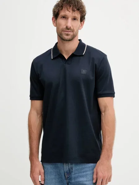Bombažen polo Marc O'Polo mornarsko modra