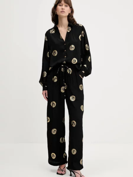 Штани Never Fully Dressed широкі висока посадка чорний