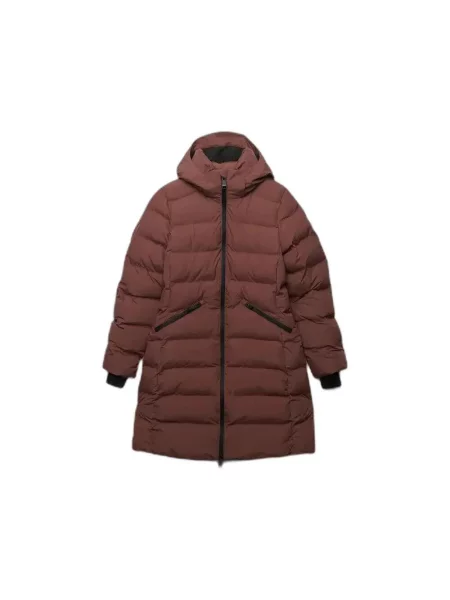 Kurtka puchowa o średniej długości Superdry City brązowa