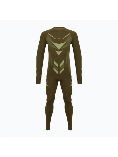Set de lenjerie termoactivă pentru bărbați KADVA Alpinestep Thermo SH Light Plus Set Green verde