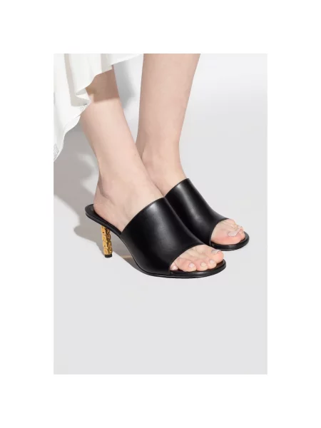 Klapki mules Givenchy skórzane czarne