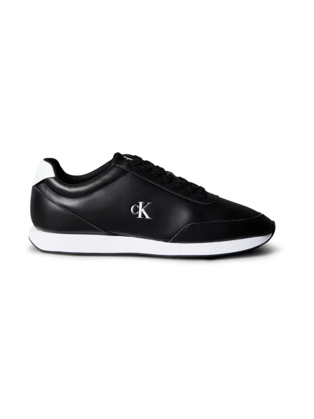 Pánske tenisky Calvin Klein Retro Runner Essential Leather black/bright white čierna