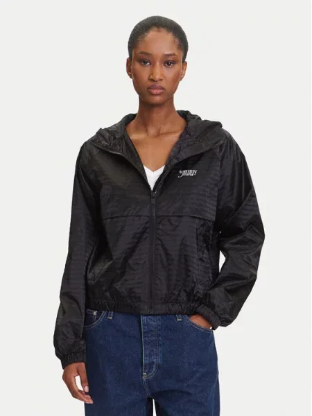 Tommy Jeans Wiatrówka Jacquard czarny