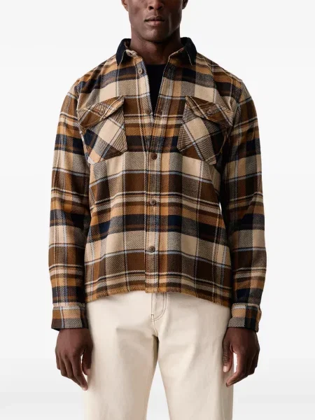 Μακρυμάνικο μακρύς πουκάμισο Barbour καφέ