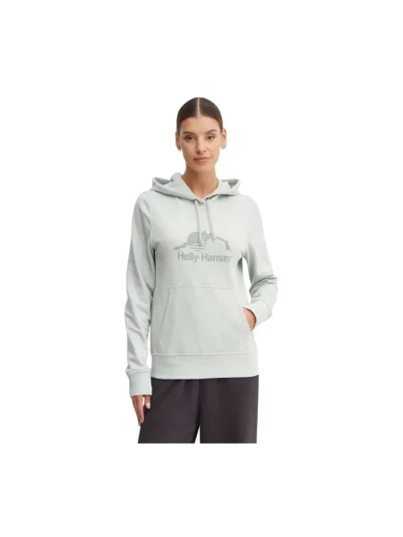 Helly Hansen bluza NORD GRAPHIC z kapturem z nadrukiem zielony