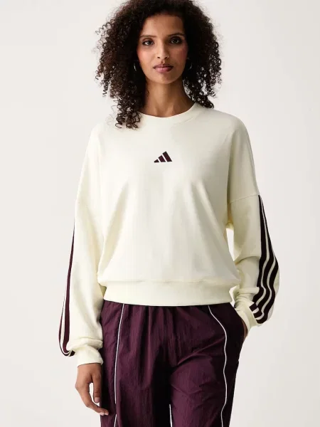 Adidas mikina s bavlnou Essentials béžová