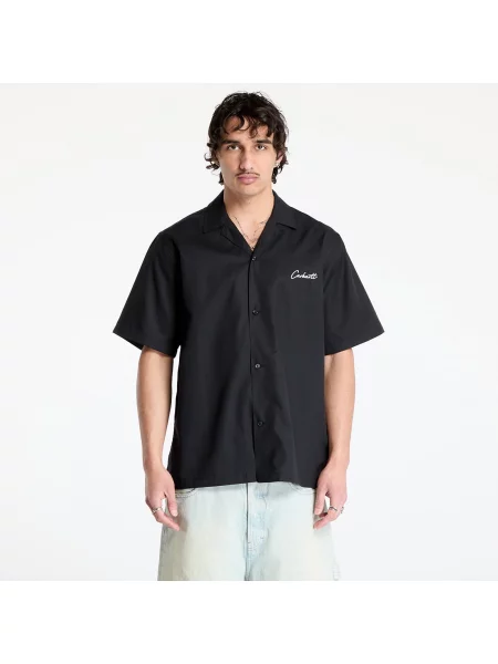 Košile Carhartt WIP S/S Delray Shirt UNISEX Black/ White S bílá