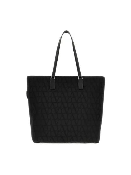 Lniana torba crossbody Valentino Garavani czarna