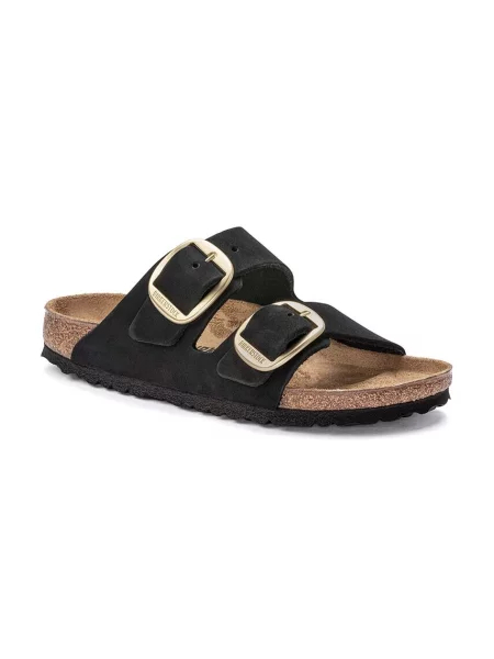Natikače od brušene kože Birkenstock ARIZONA BIG BUCKLE za žene crna