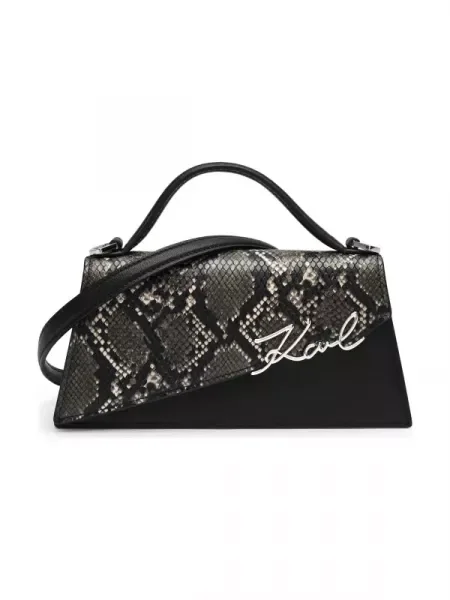 Karl Lagerfeld Bőr bőrönd k/signature fekete